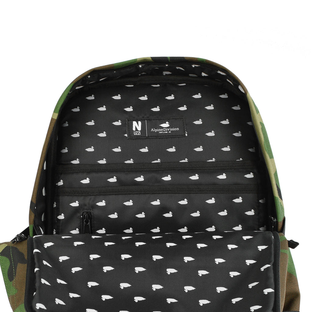 Alpine x Nuzzi Camo Backpack Duck Print Liner