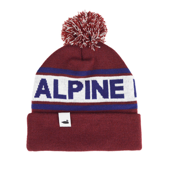 Alpine Division Pom Beanie Burgundy